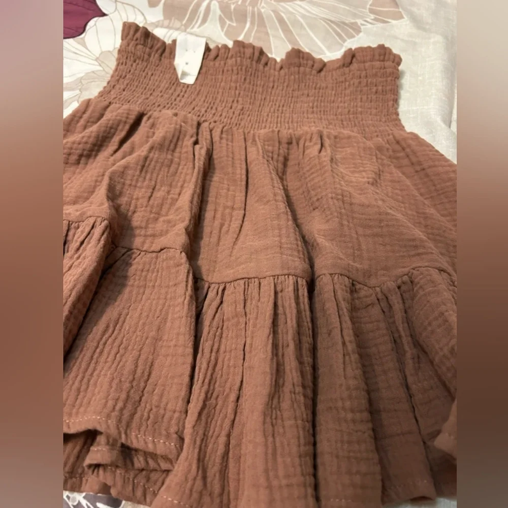 Brown Ruffled Skirt - Picture 2 of 4